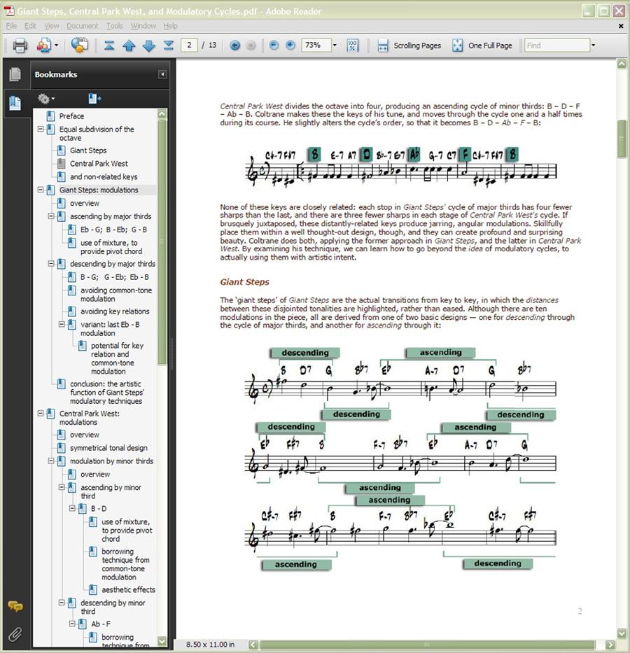 enlarged view of PDF sample